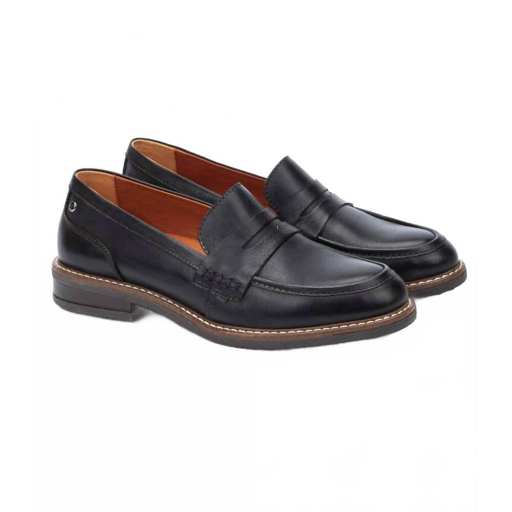 NEW PIKOLINOS women's aldaya flat moccasins in black